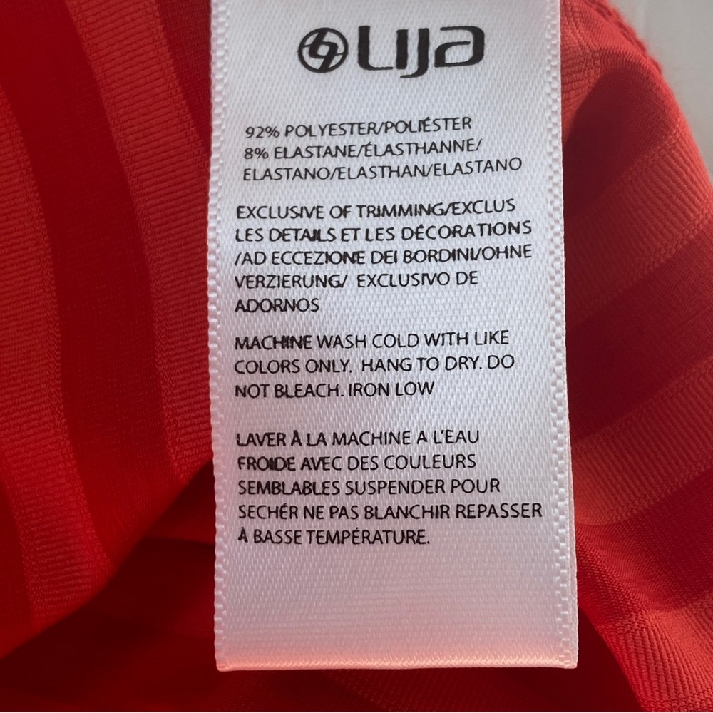 Lija NWT Red Orange Stripe Sleeveless Polo S | Tenniscore Golf Top | Preppy - Picture 11 of 13